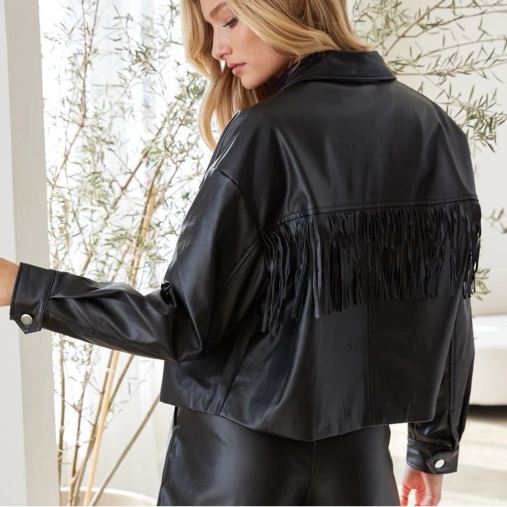 American Threads Heather Faux Leather Jacket - Size M